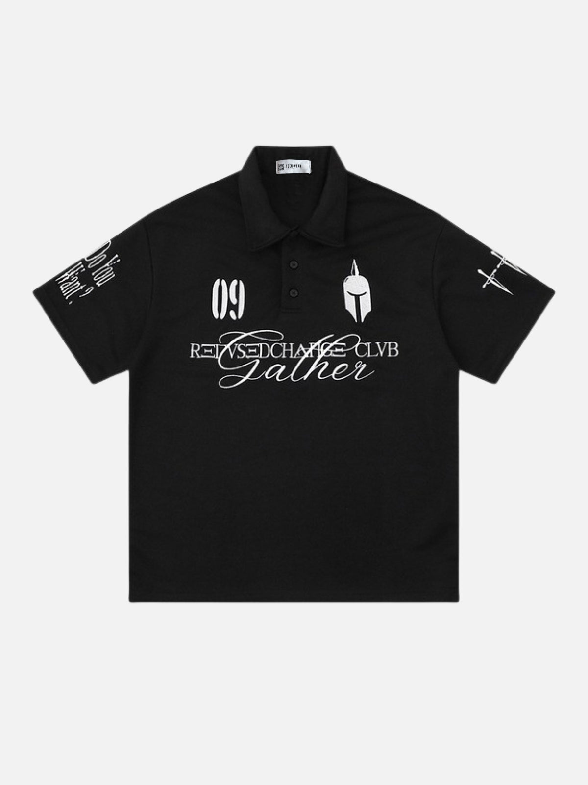 HELMETO - Graphic Polo Shirt Black | Teenwear.eu