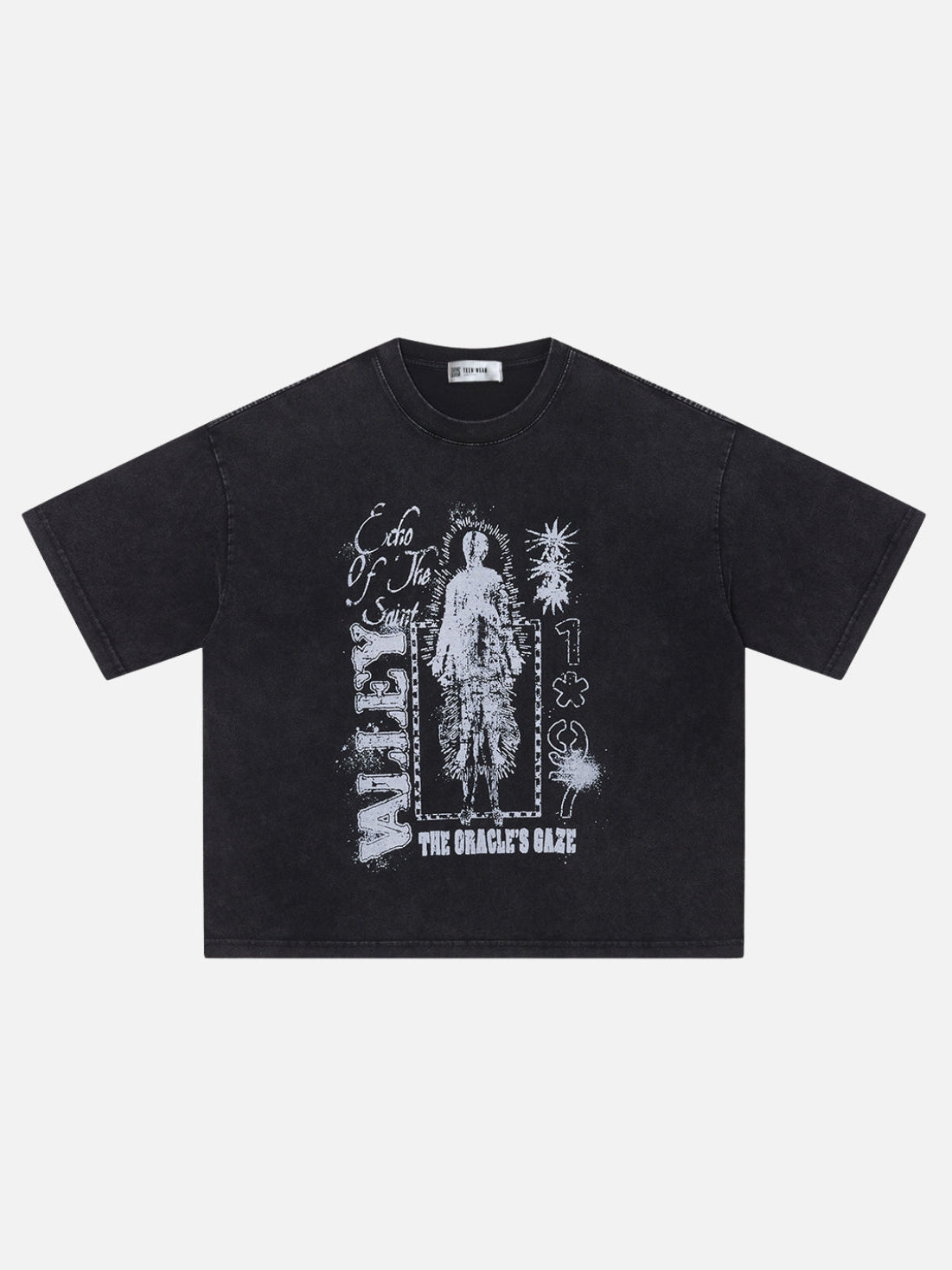 ORACLY - Boxy Fit Print T-shirt Black | Teenwear.eu