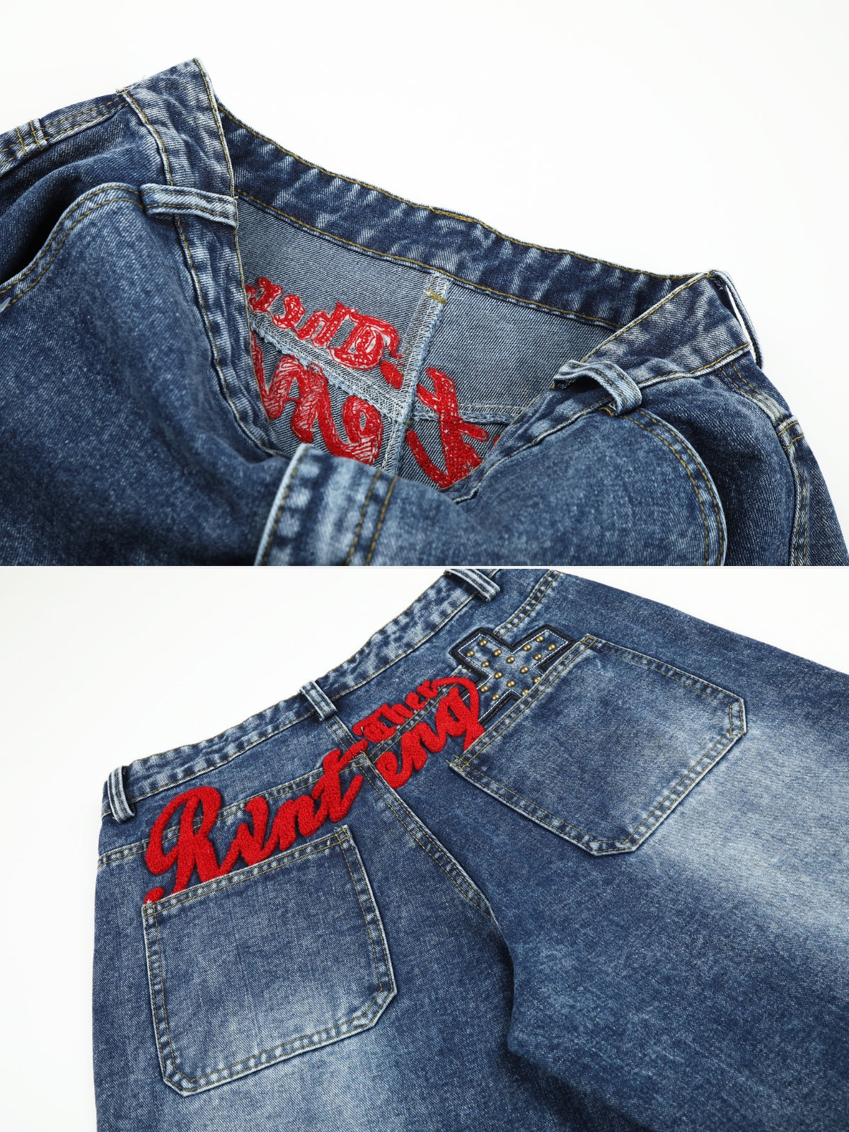 RENTENG - Baggy Graphic Jeans