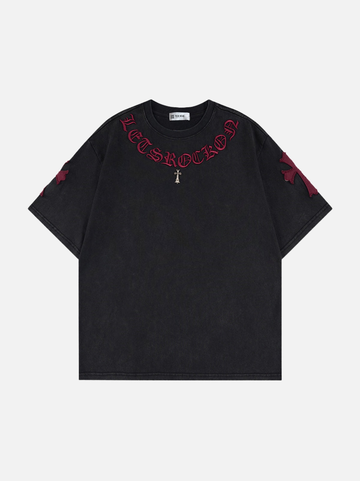 GOTHICX - Oversized Embroidered T-Shirt Black | Teenwear.eu