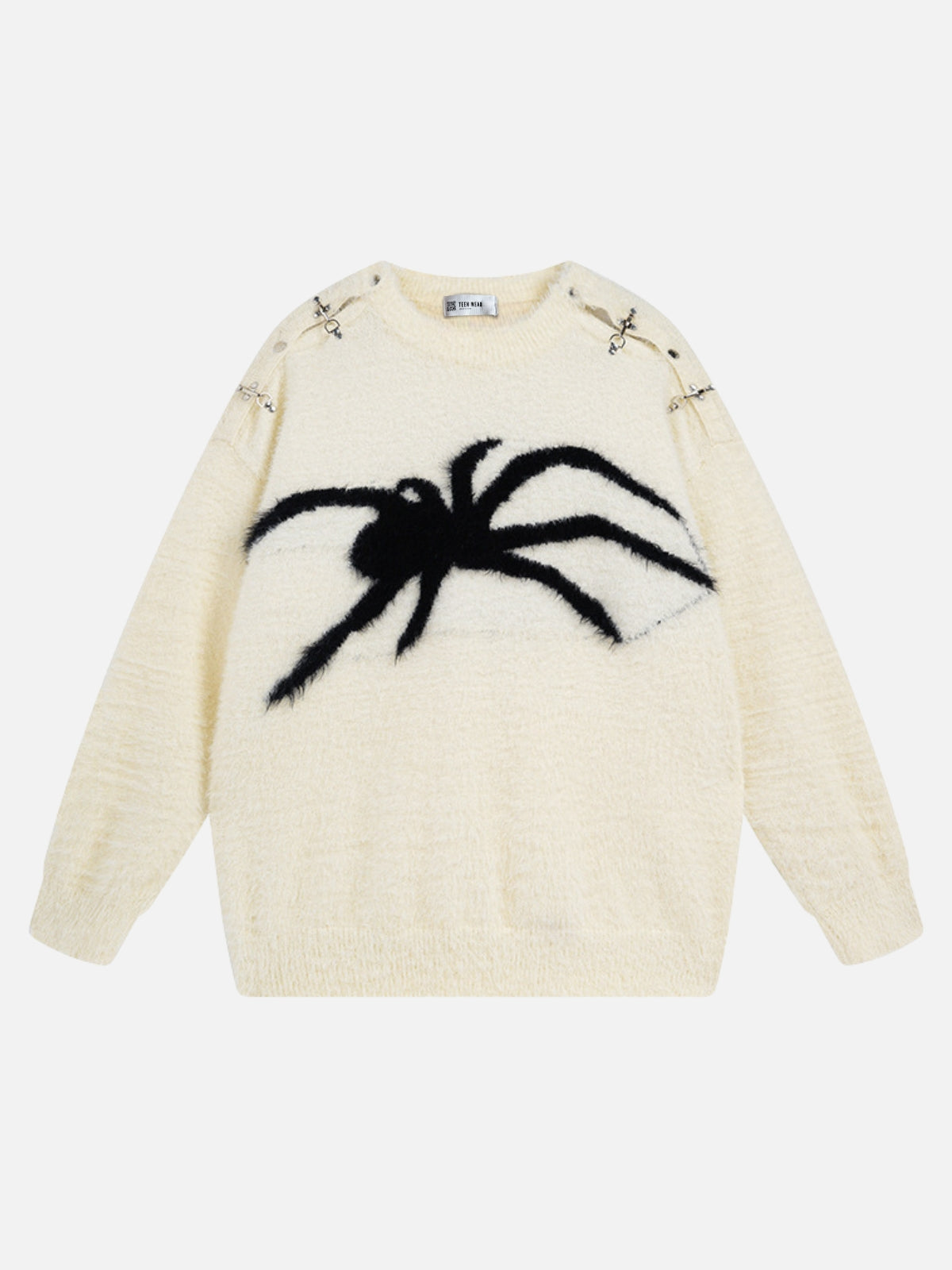 SPIDIO - Oversized Graphic Sweater Beige | Teenwear.eu