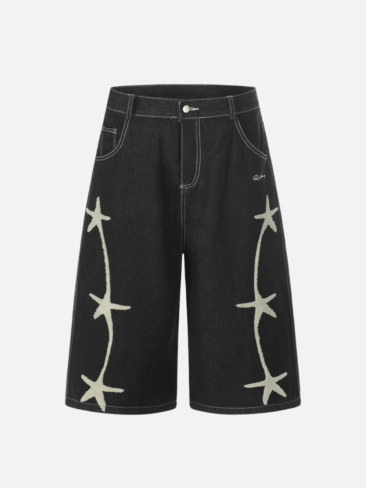 STARRY - Baggy Graphic Jorts Black | Teenwear.eu