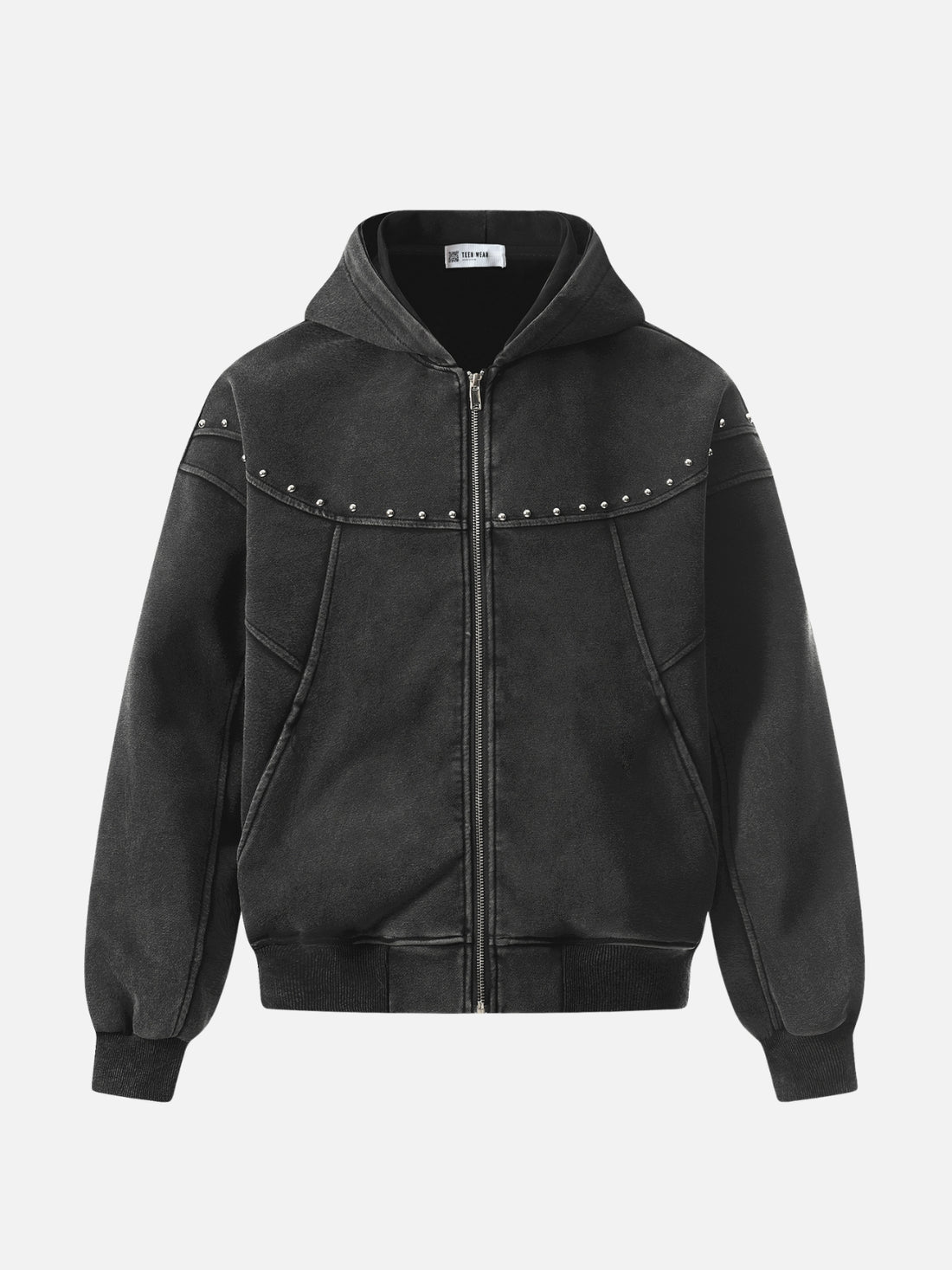 SHINYIO - Oversized Basic Hooded Jacket Black | Teenwear.eu