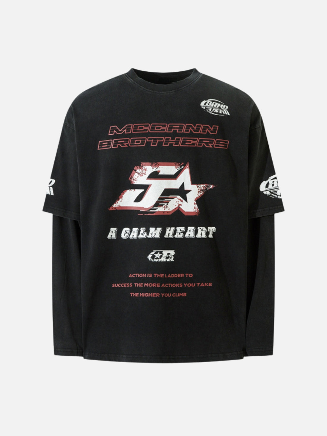 CALM HEART - Oversized Print Long Sleeve T-shirt White | Teenwear.eu