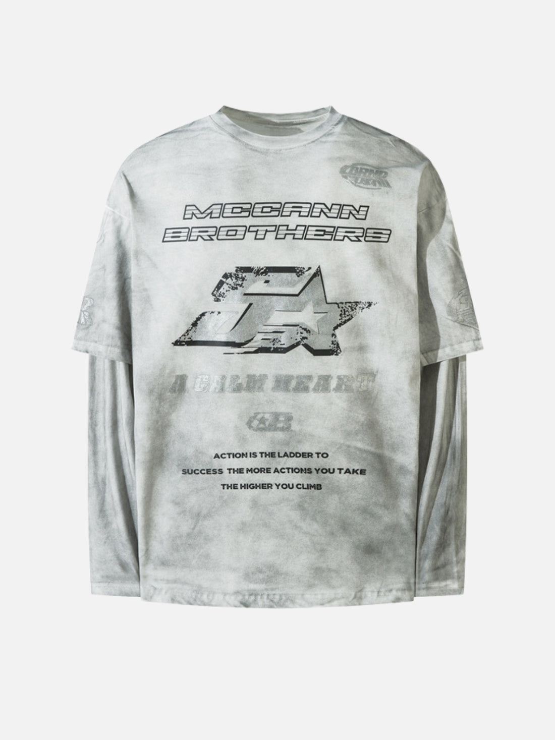 CALM HEART - Oversized Print Long Sleeve T-shirt White | Teenwear.eu