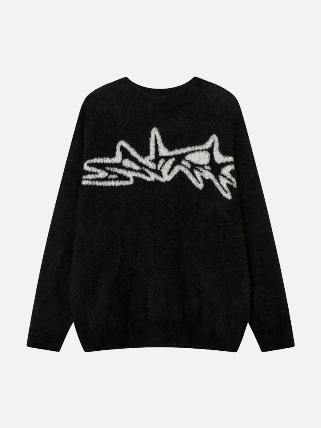 BLURRED STAR - Oversized Graphic Sweater Black | Teenwear.eu