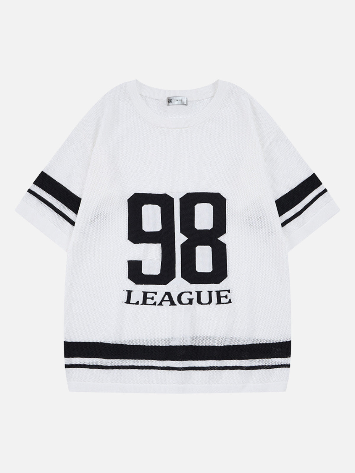 LEAGUO - Oversized Graphic Sweater Jersey White | Teenwear.eu