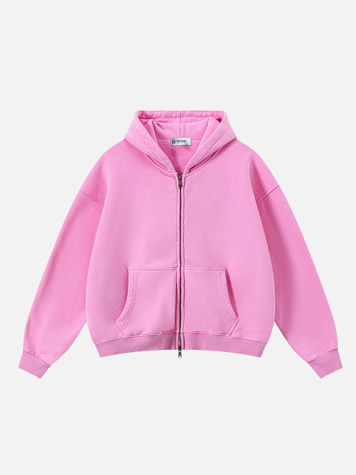 BASICOS - Oversized Basic Premium Zip Up Hoodie Pink | Teenwear.eu
