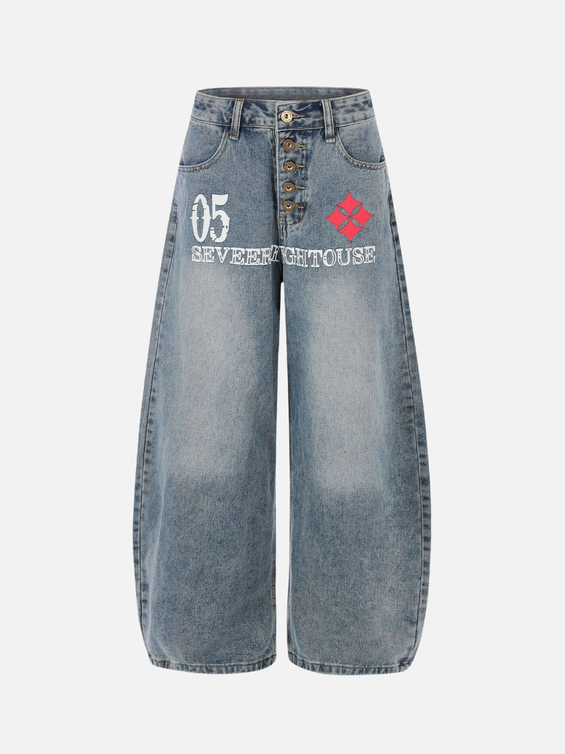 LIGHTHOUSE - Baggy Graphic Jeans Blue | Teenwear.eu