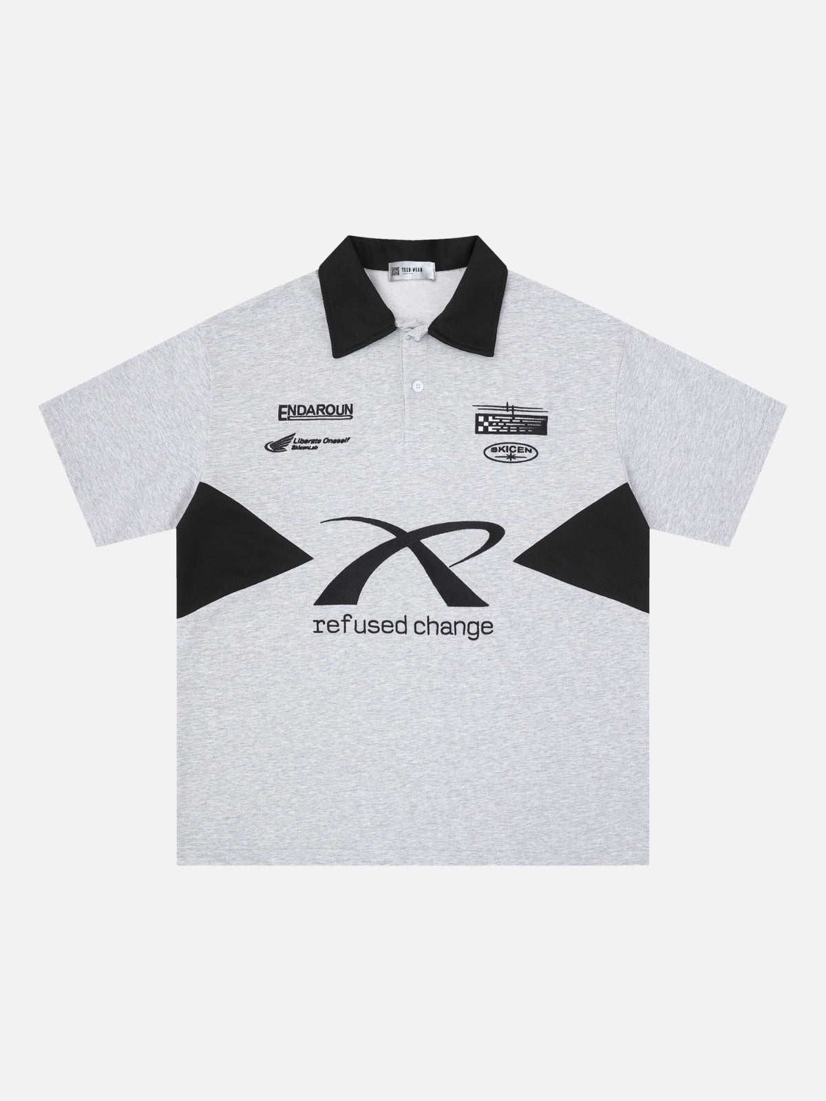REFUSED - Oversized Graphic Polo Shirt Grey | Teenwear.eu