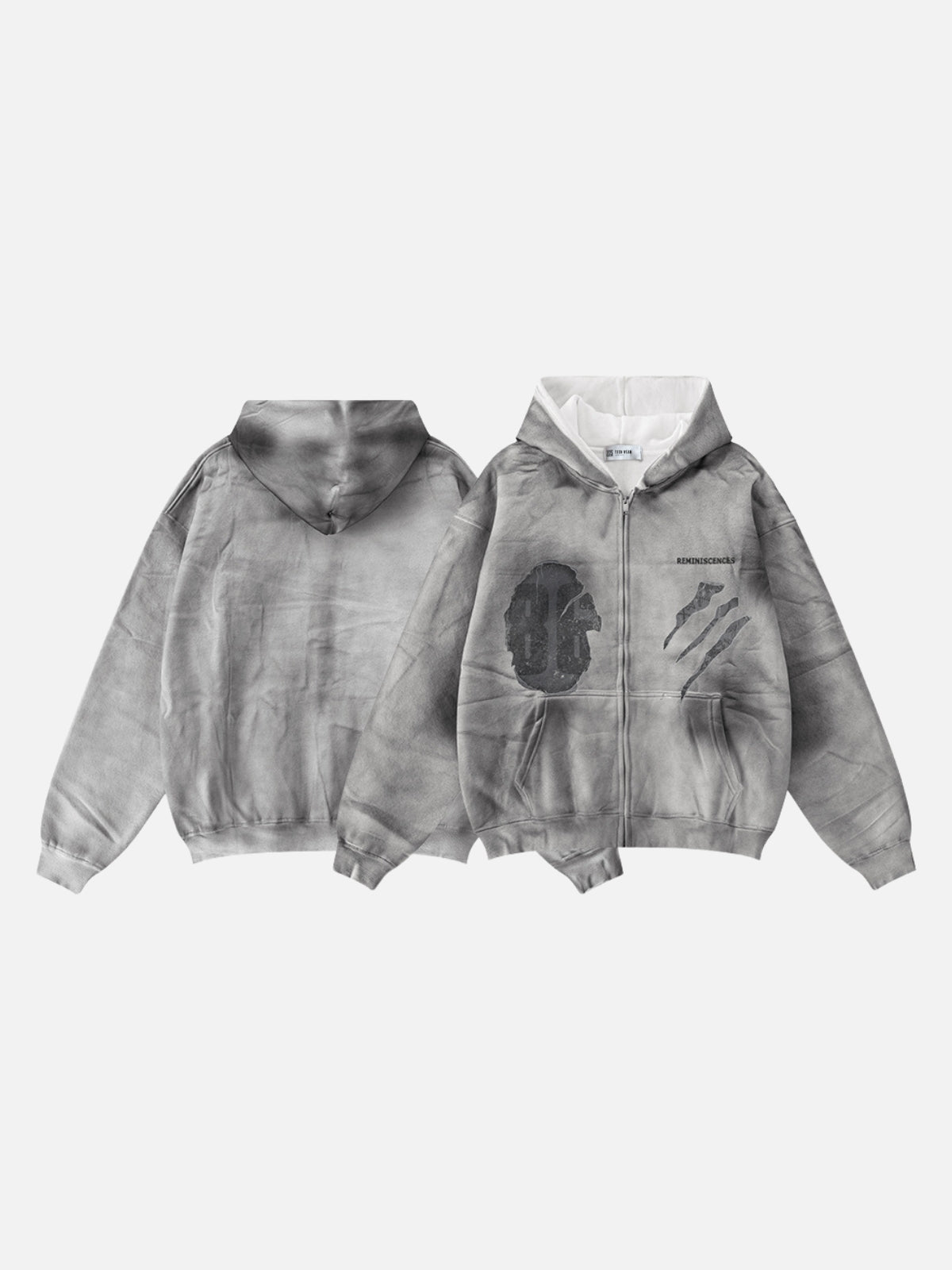 REMINI - Oversized Print Zip Up Hoodie | Teenwear.eu