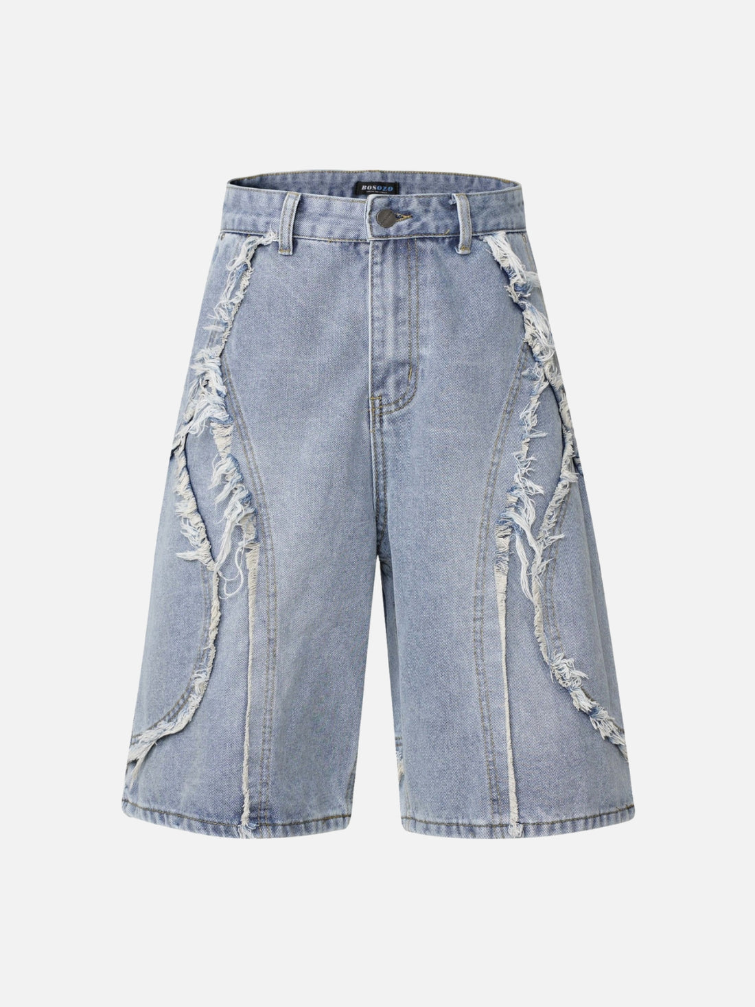 TORNZ - Baggy Denim Embroidered Jorts Black | Teenwear.eu