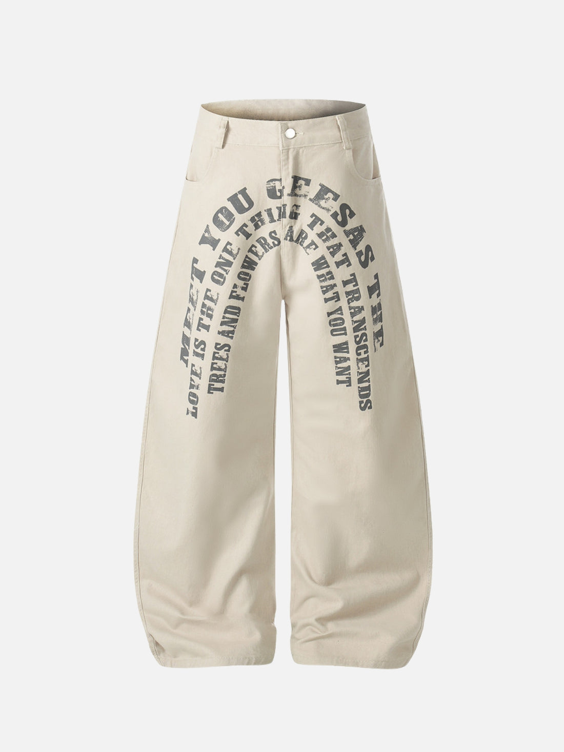 TEXASY - Baggy Graphic Jeans Beige | Teenwear.eu