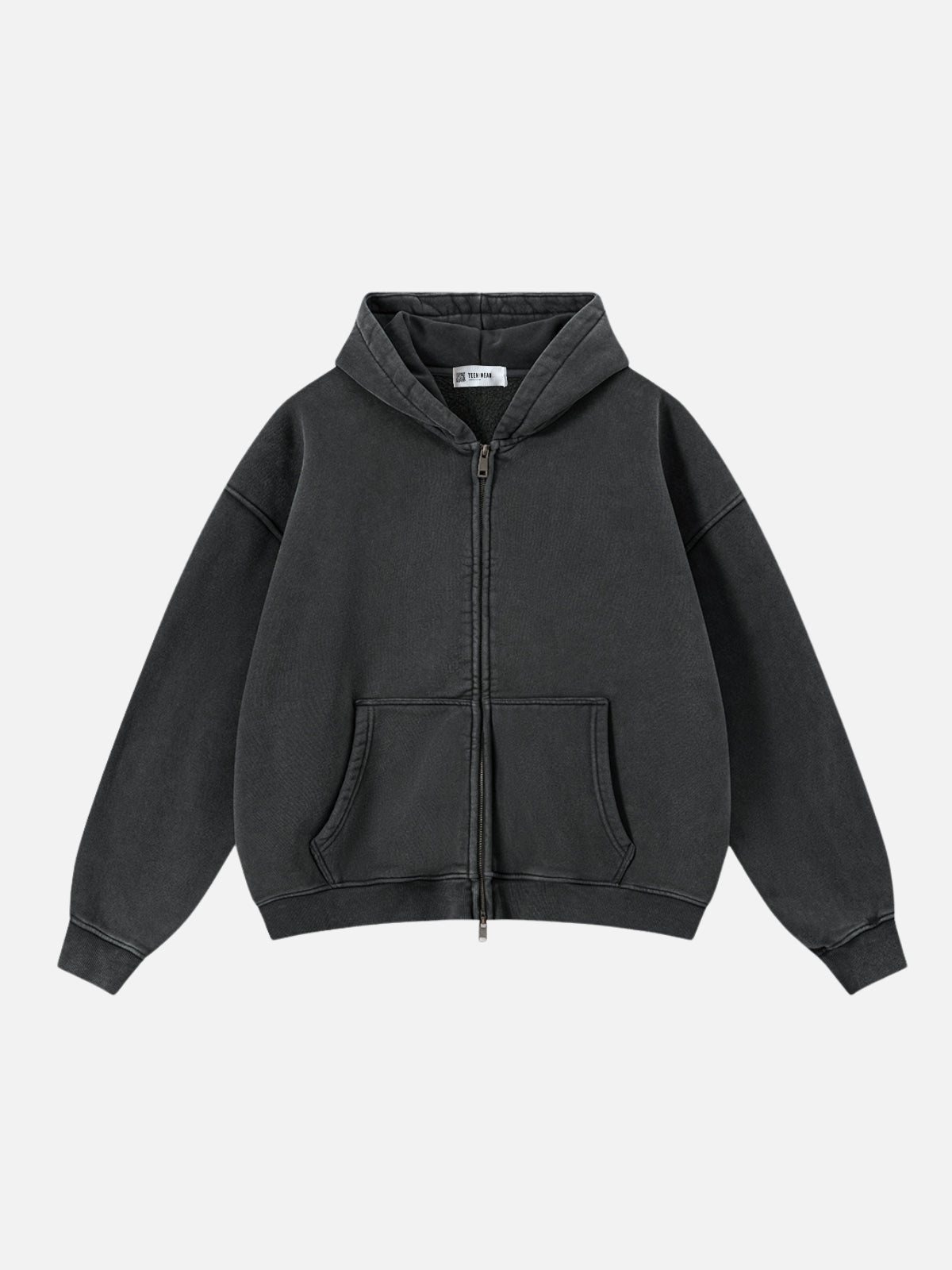 BASICOS - Oversized Basic Premium Zip Up Hoodie Grey | Teenwear.eu