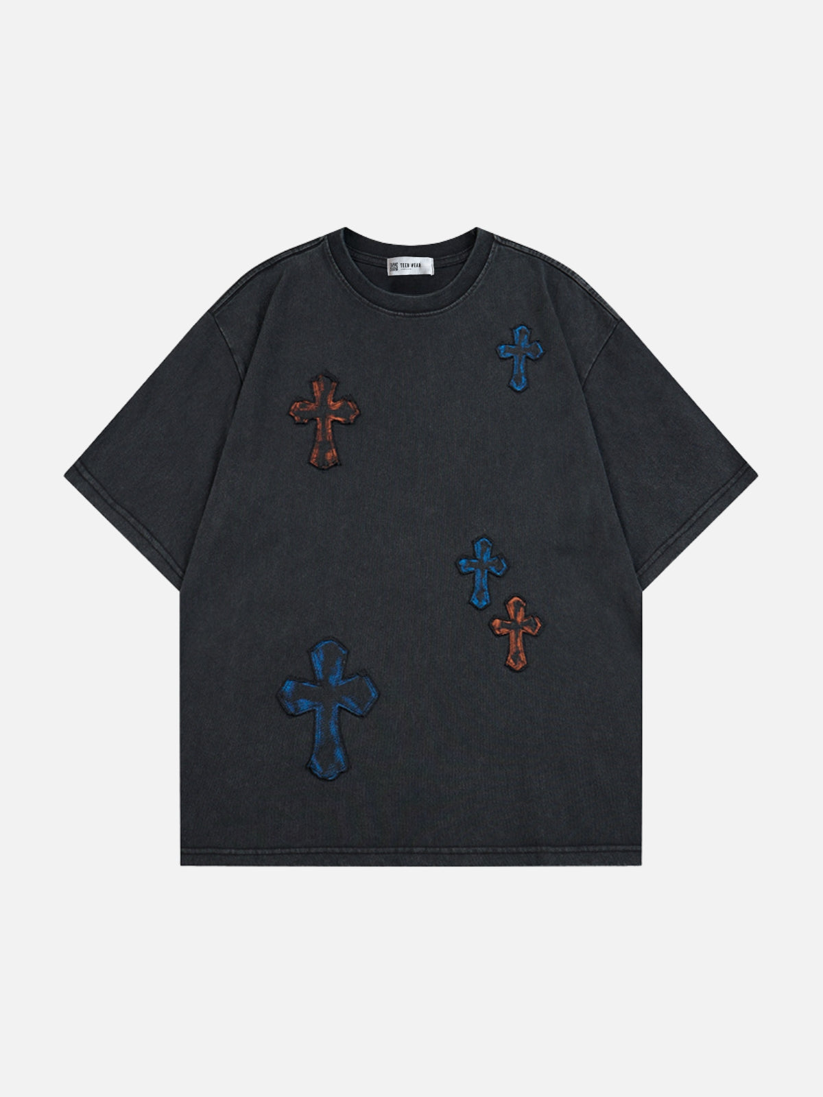 FLAMEX - Oversized Embroidered T-Shirt Black | Teenwear.eu