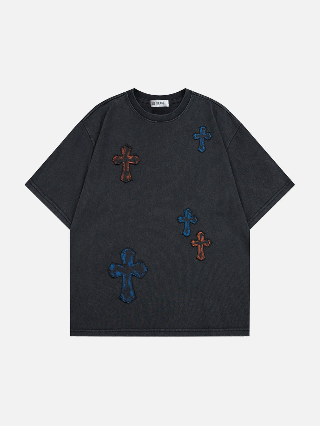 FLAMEX - Oversized Embroidered T-Shirt Black | Teenwear.eu