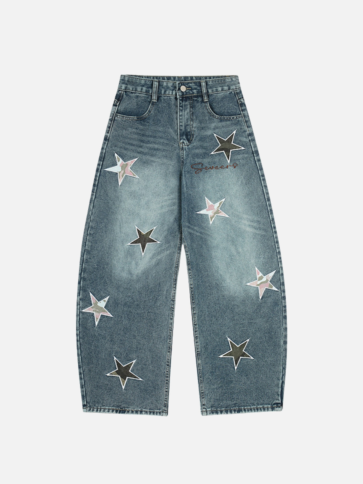 STELLAX - Baggy Graphic Jeans Blue | Teenwear.eu