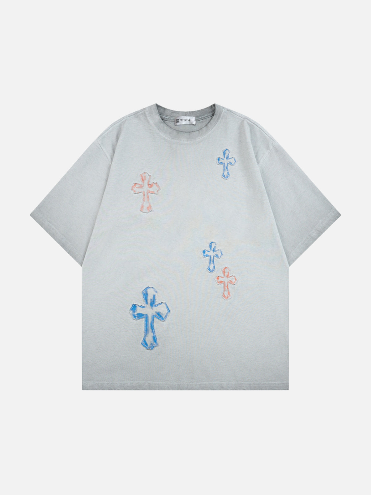 FLAMEX - Oversized Embroidered T-Shirt White | Teenwear.eu