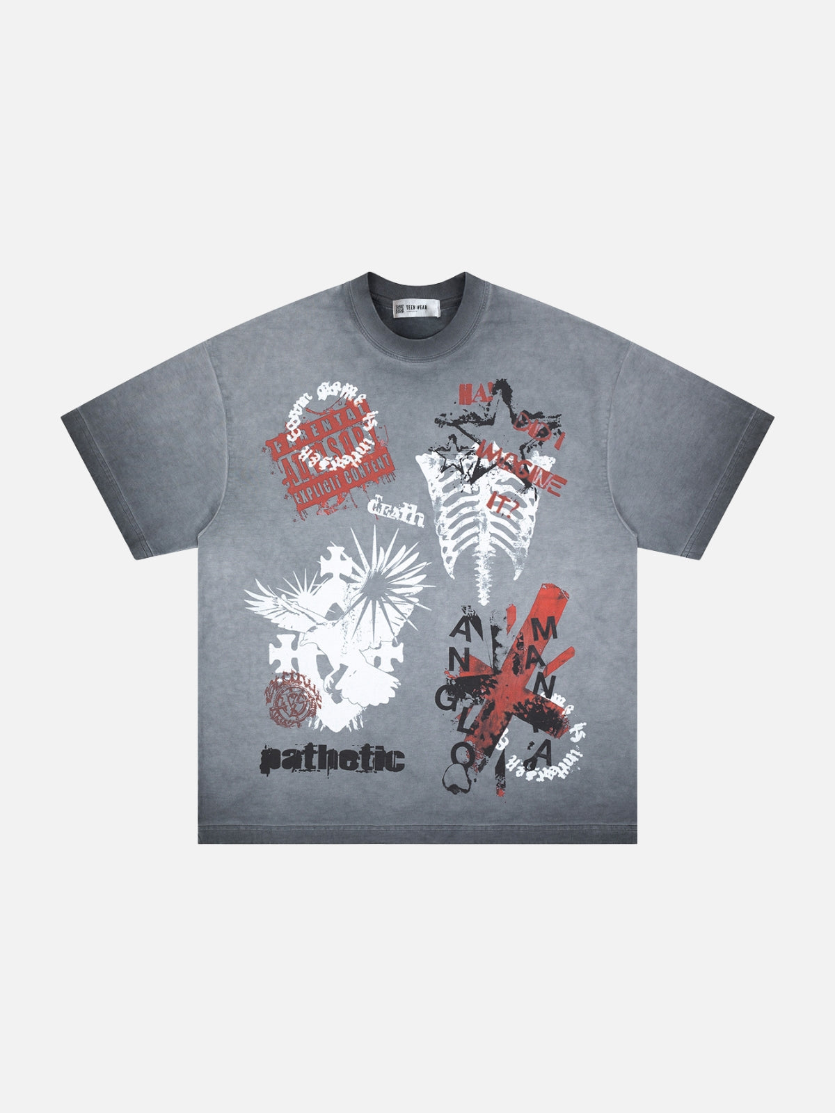 XRAYED - Oversized Graphic T-Shirt Grey | Teenwear.eu