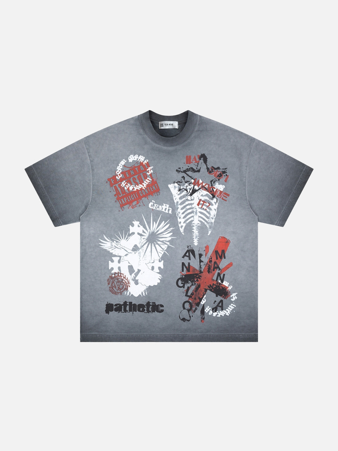 XRAYED - Oversized Graphic T-Shirt Grey | Teenwear.eu