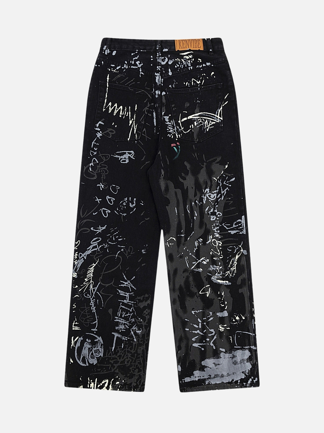RENOH - Baggy Graphic Jeans Black | Teenwear.eu