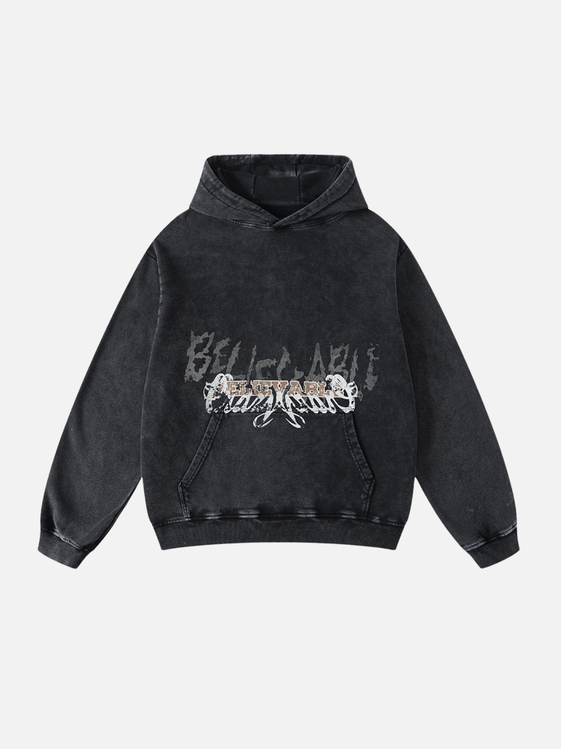 BELIEBE - Oversized Print Hoodie Red | Teenwear.eu