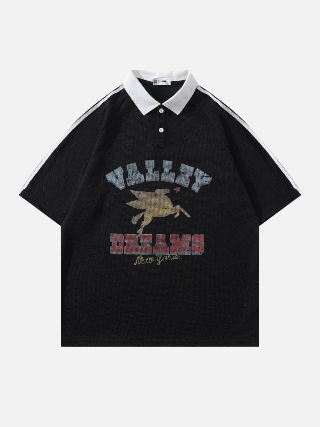 VALLEY - Oversized Graphic Shirt Black | Teenwear.eu