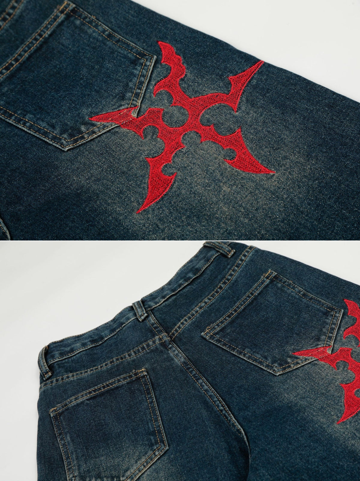 SPINNER - Baggy Embroidered Graphic Jeans | Teenwear.eu