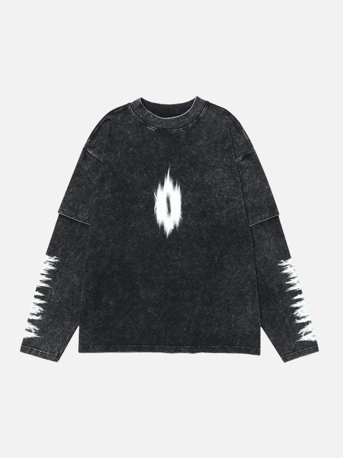 KINDO - Oversized Print Long Sleeved T-Shirt Washed Black | Teenwear.eu