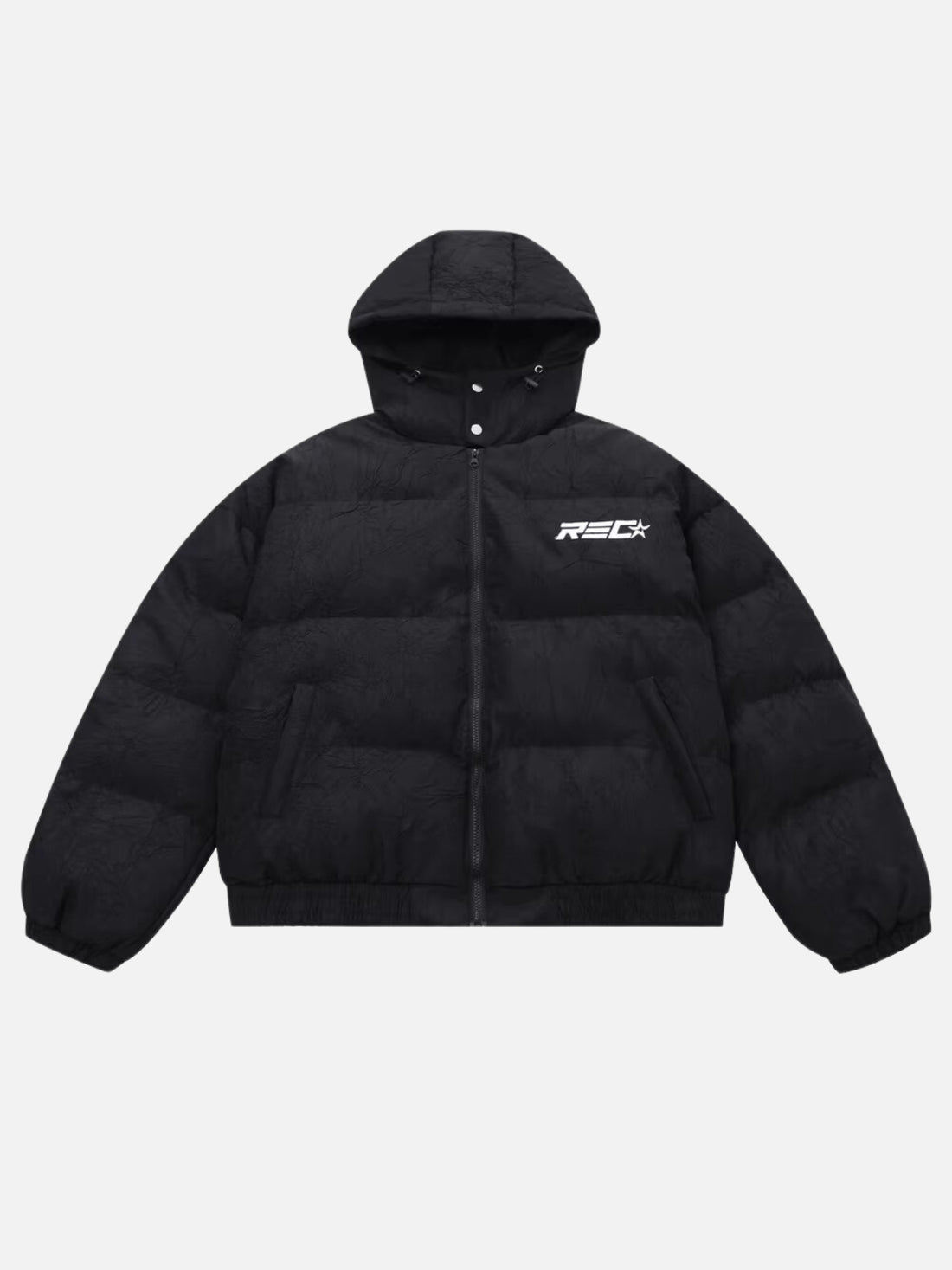 REC - Puffer Embroidered Jacket Black | Teenwear.eu