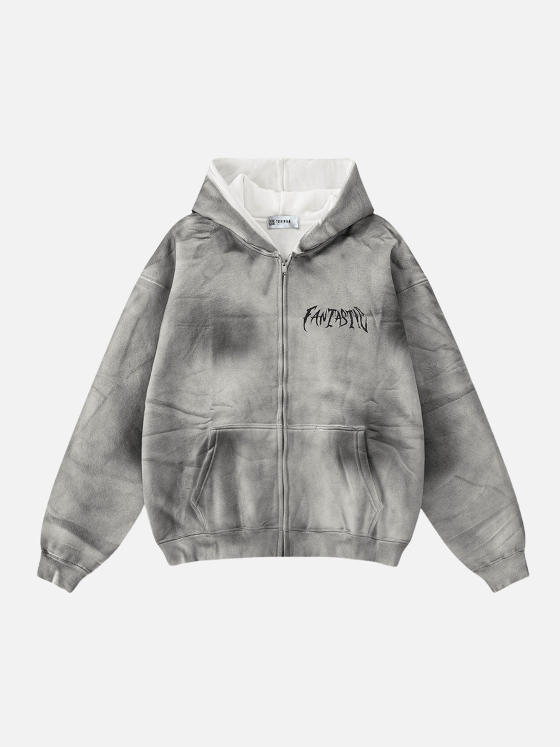 FANTASTIC - Oversized Print Zip Up Hoodie Grey | Teenwear.eu