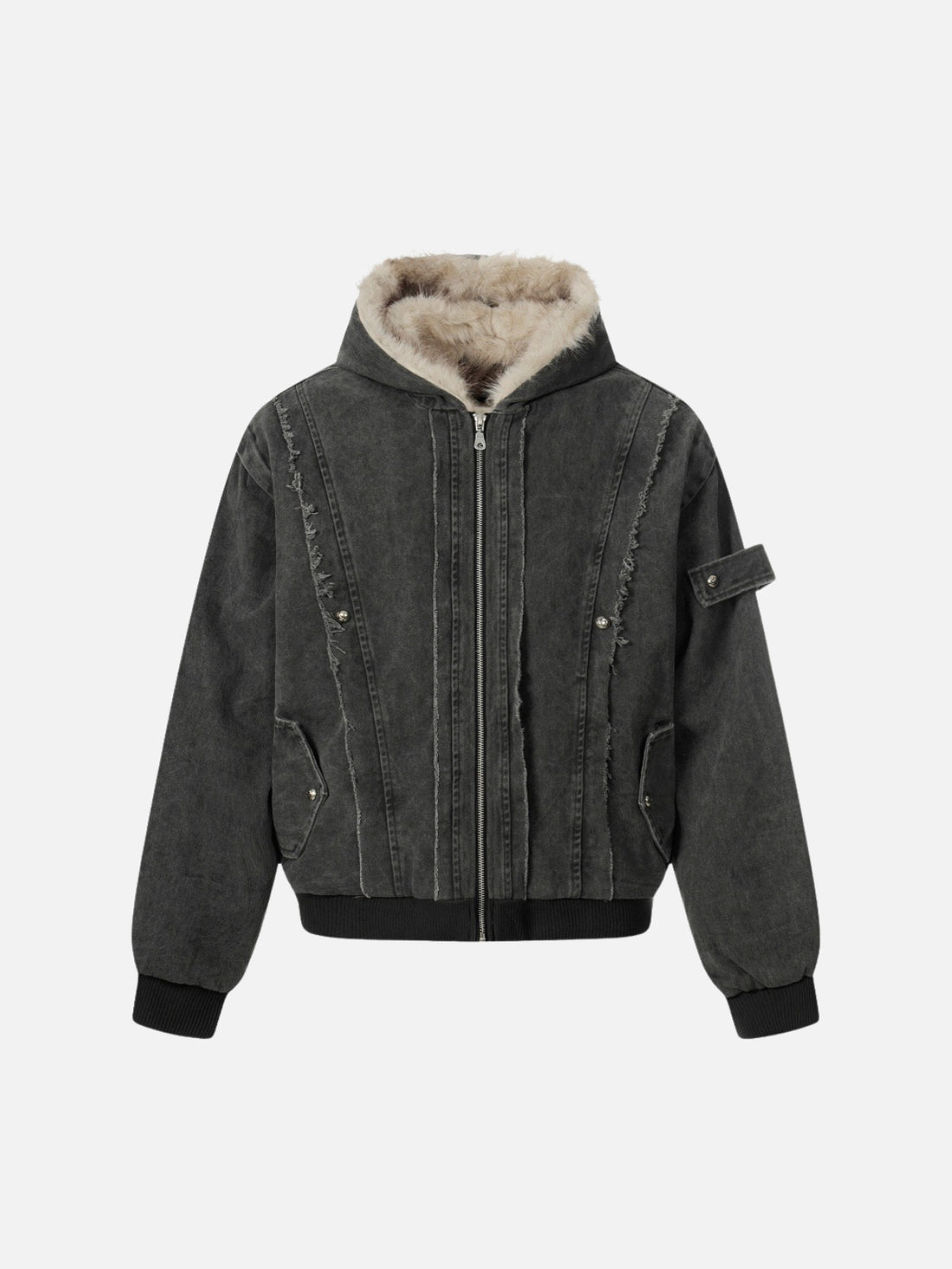 FRAYZO – Oversized Denim Embroidered Jacket Black | Teenwear.eu
