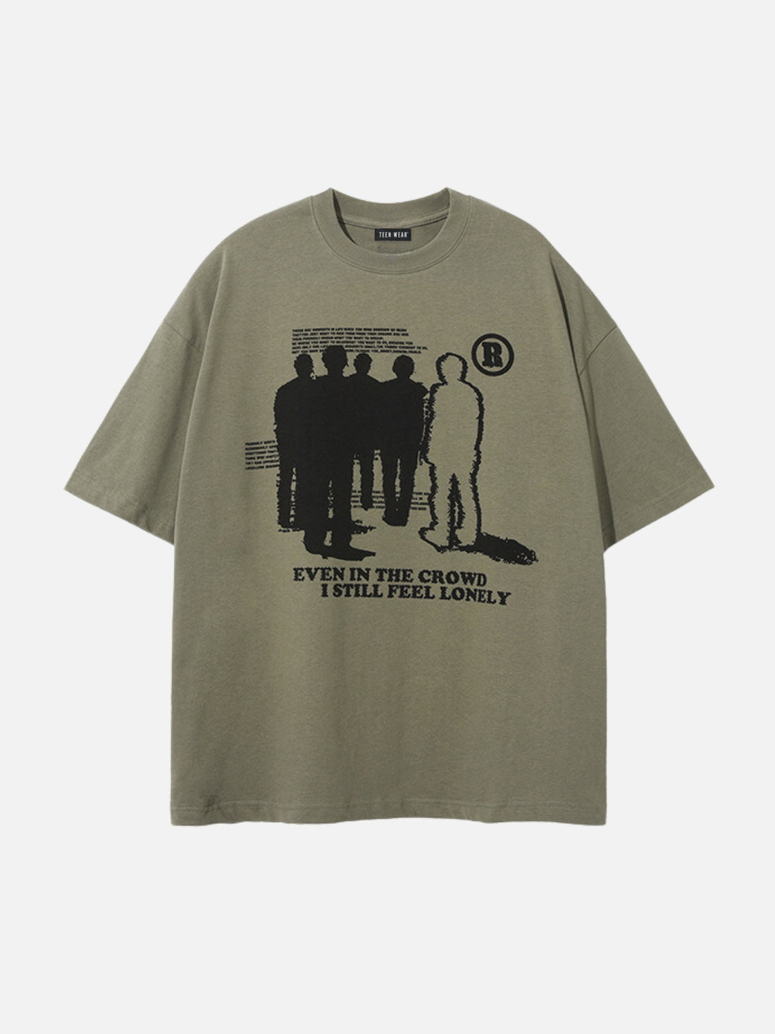 CROWD - Oversized Print T-Shirt Black | Teenwear.eu
