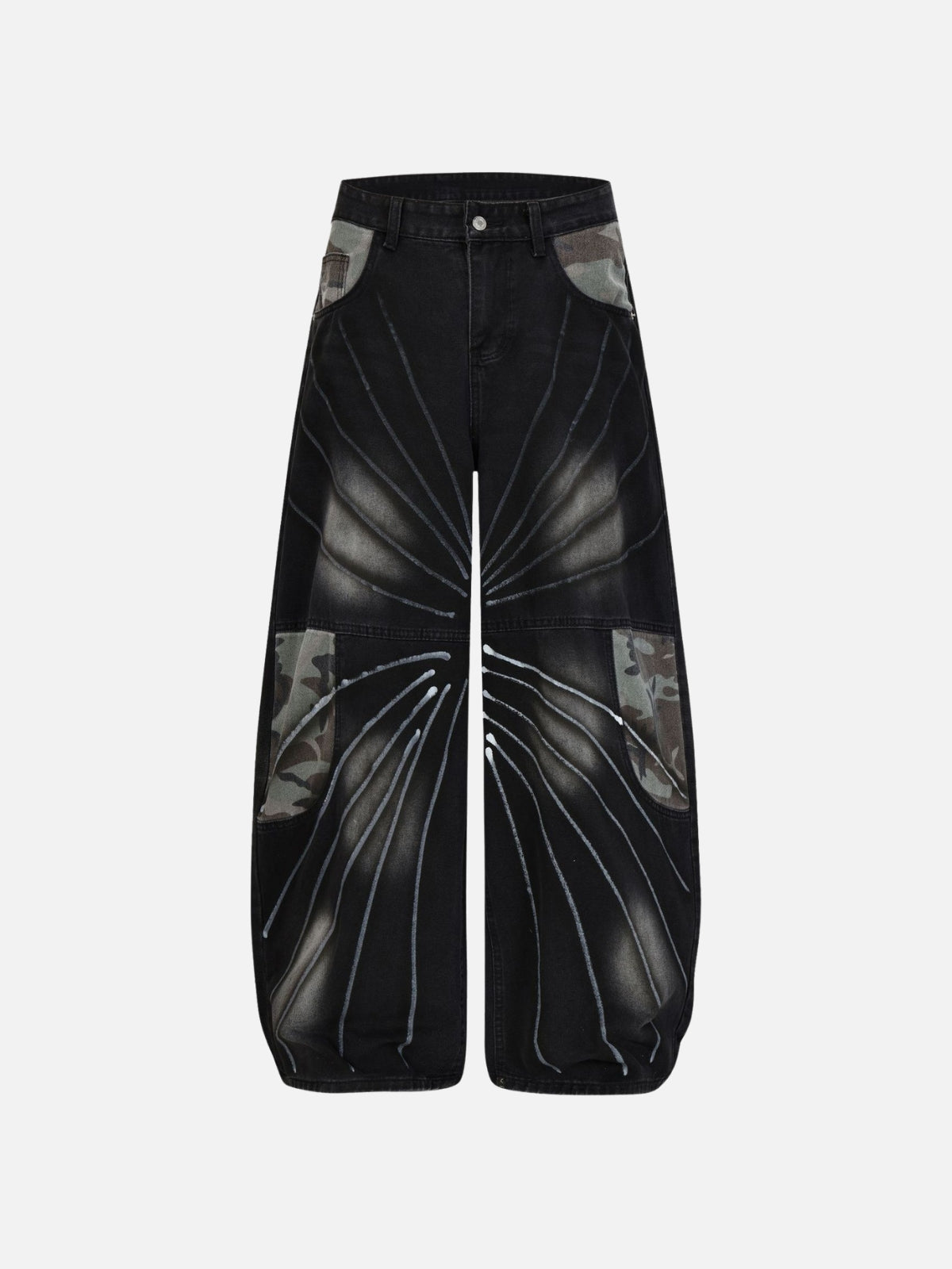 FLORALEE - Baggy Embroidered Jeans Black | Teenwear.eu