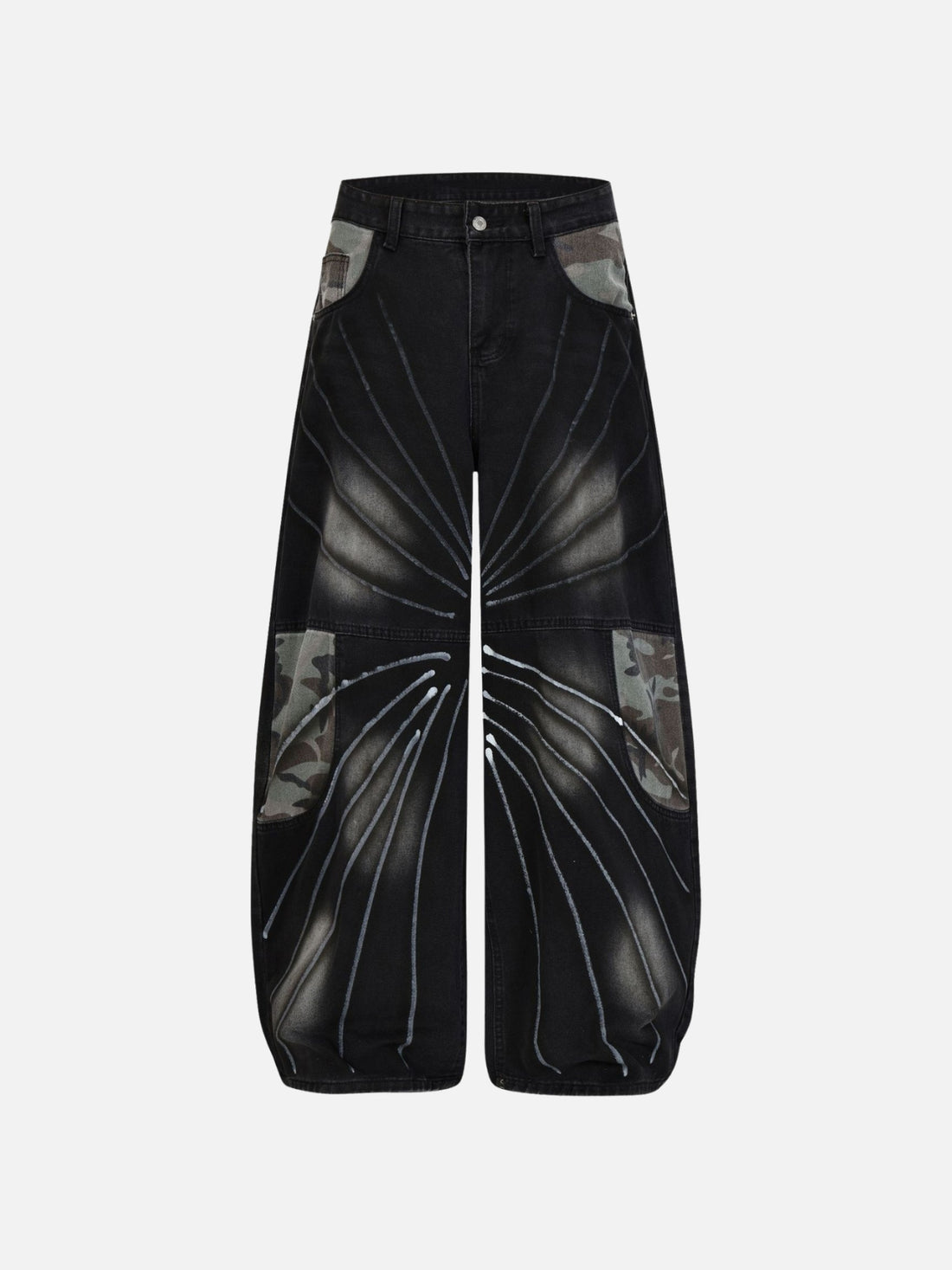 FLORALEE - Baggy Embroidered Jeans Black | Teenwear.eu