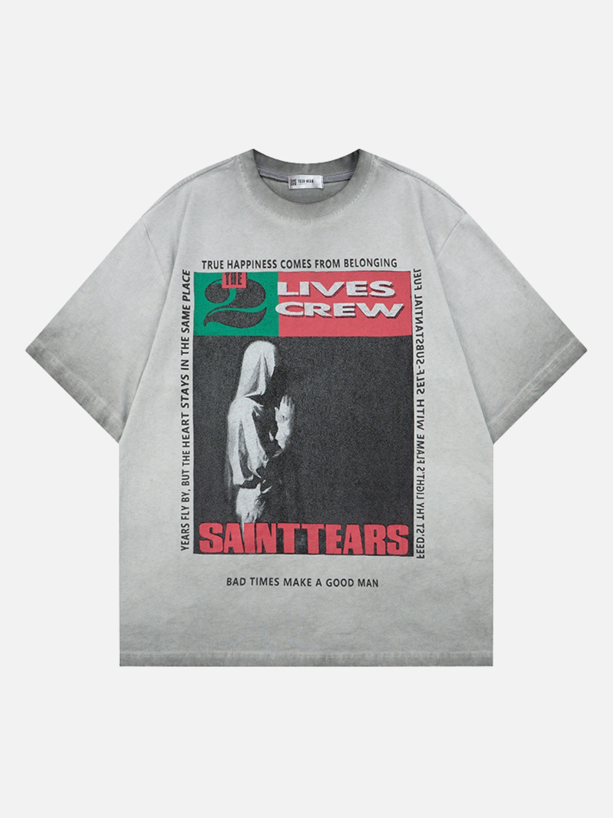 SAINTEARS - Oversized Graphic T-Shirt Grey | Teenwear.eu