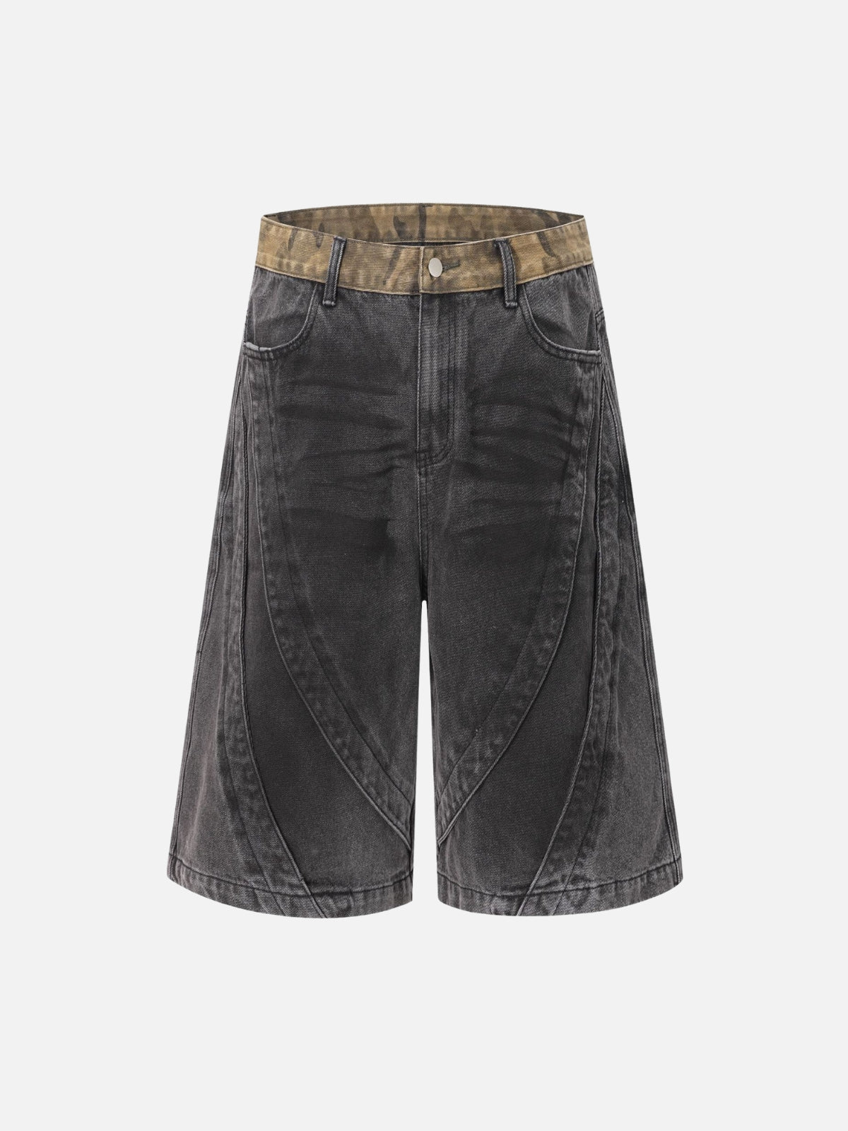 GEPARDY - Baggy Denim Embroidered Jorts Black | Teenwear.eu