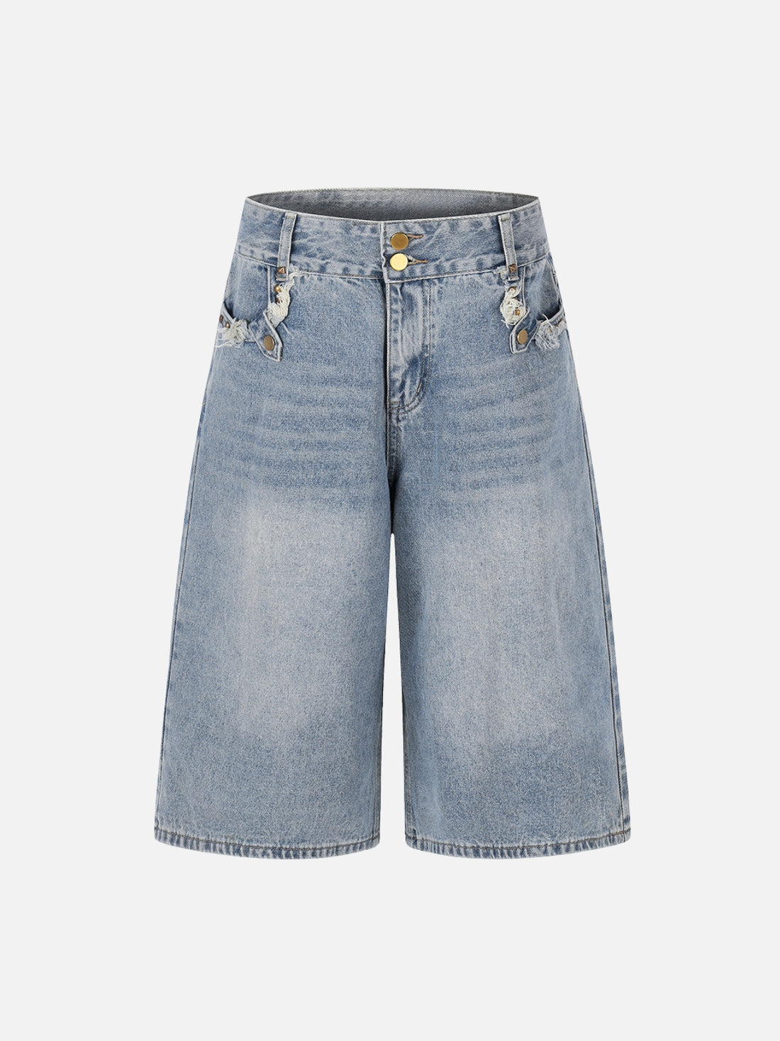 POCKETY - Baggy Denim Embroidered Jorts | Teenwear.eu