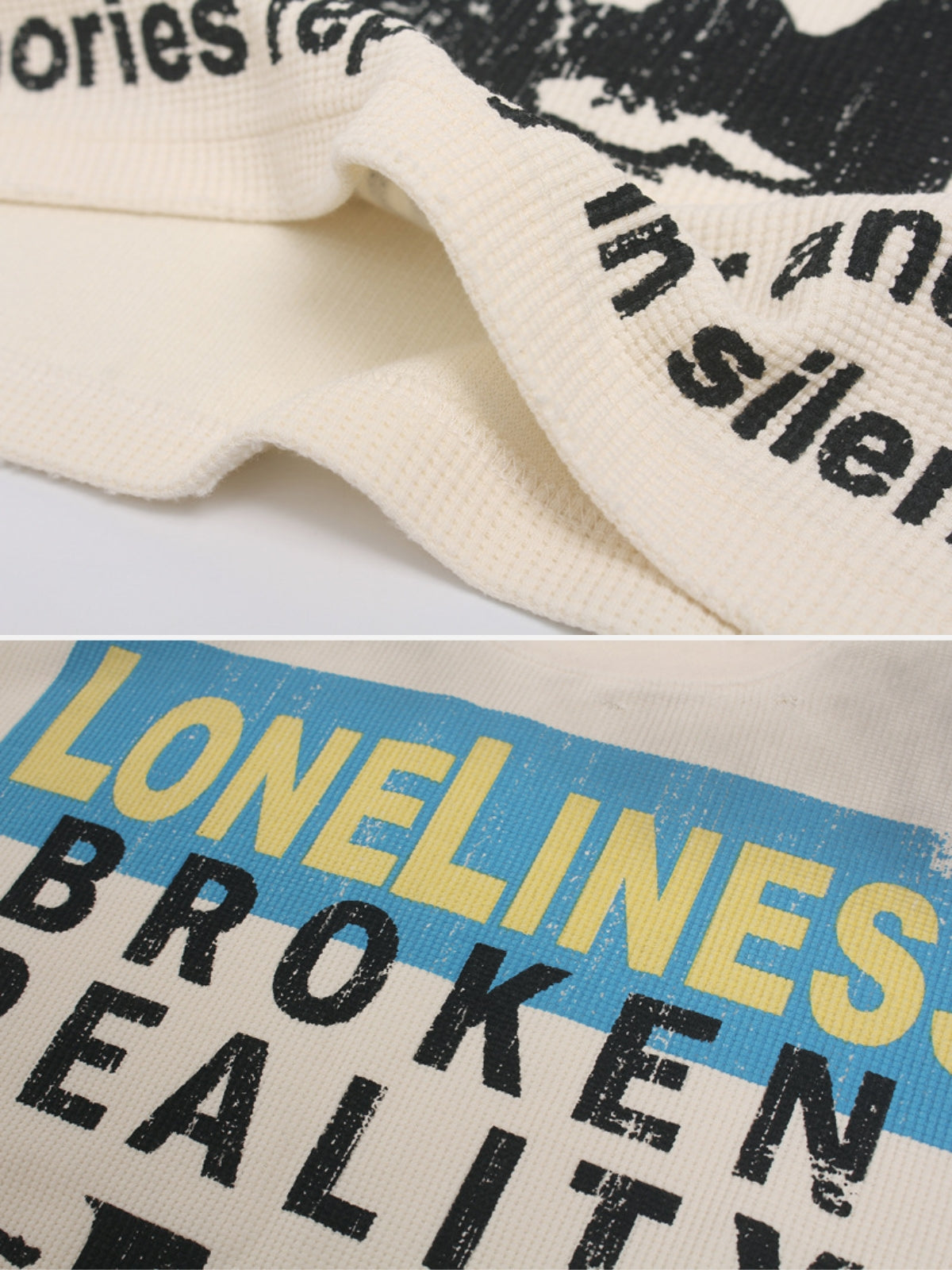 LONELINESS - Printed Waffle Long Sleeve