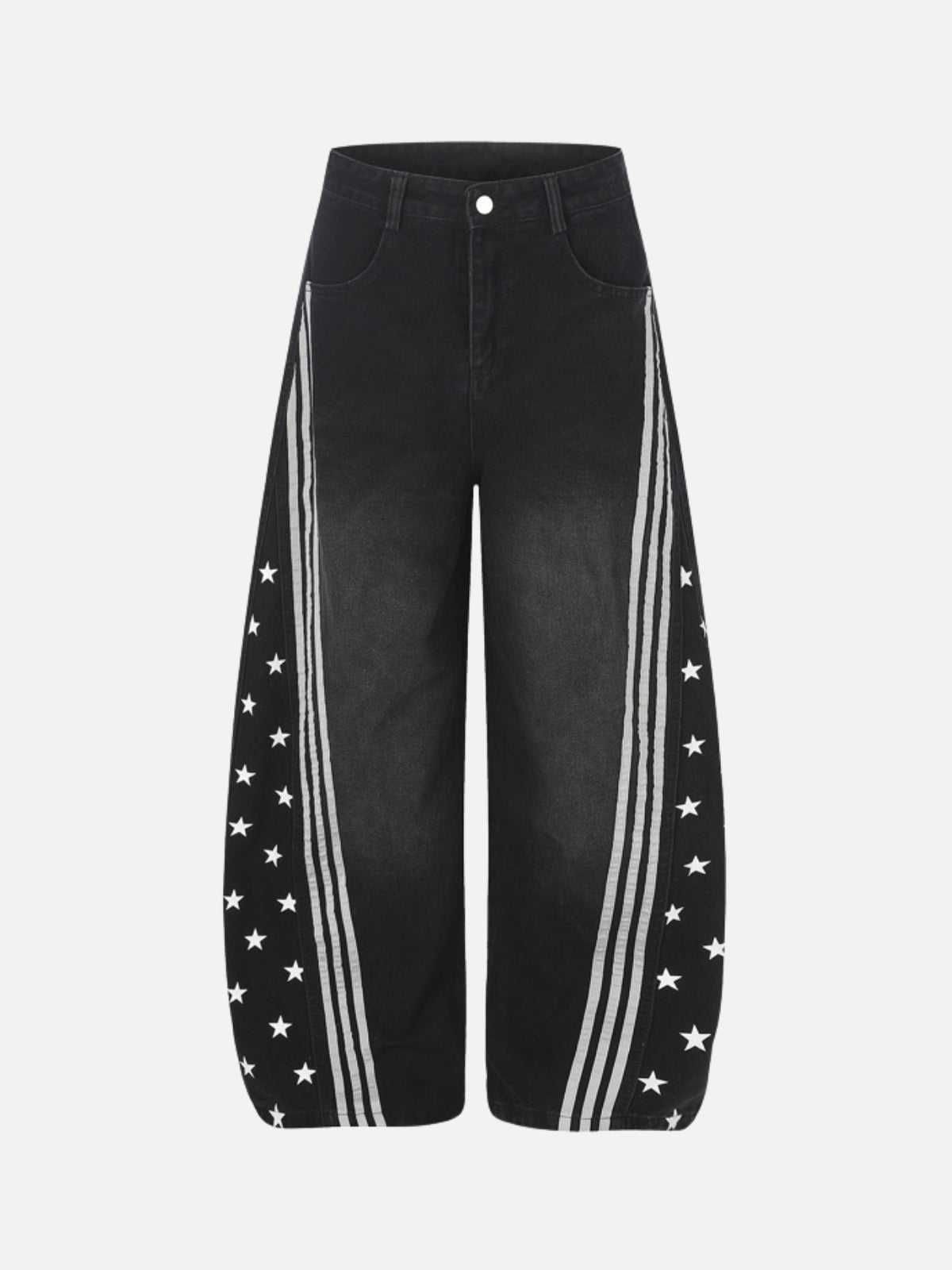 STARNIES - Embroidered Star Patch Baggy Jeans