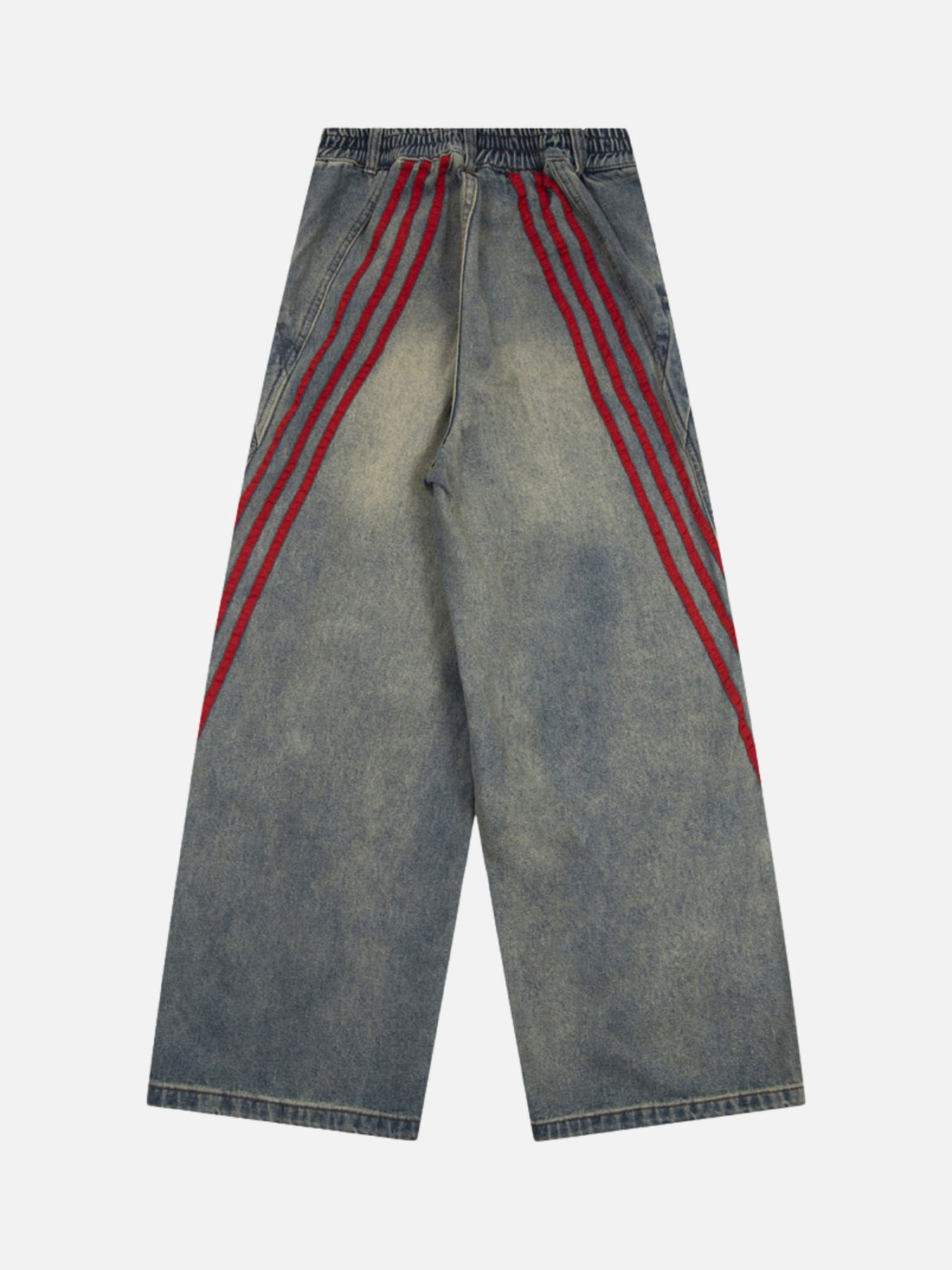 RED STRIPES - Baggy Embroidered Jeans Blue | Teenwear.eu