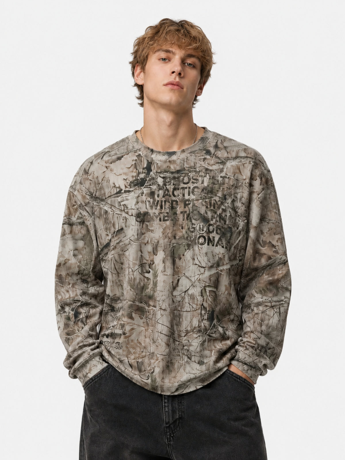 BRANCH - Long Sleeve Camo Print T-Shirt