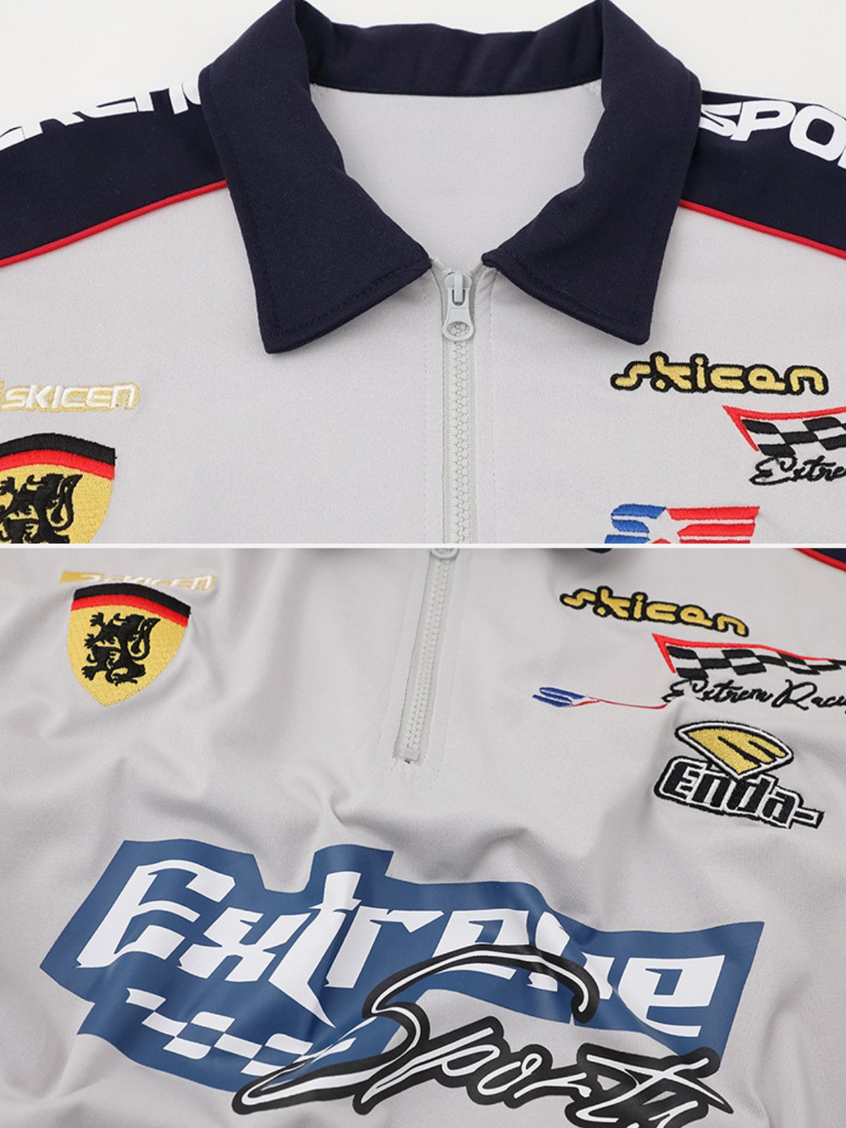 EXTRENE - Oversized Print Polo Shirt