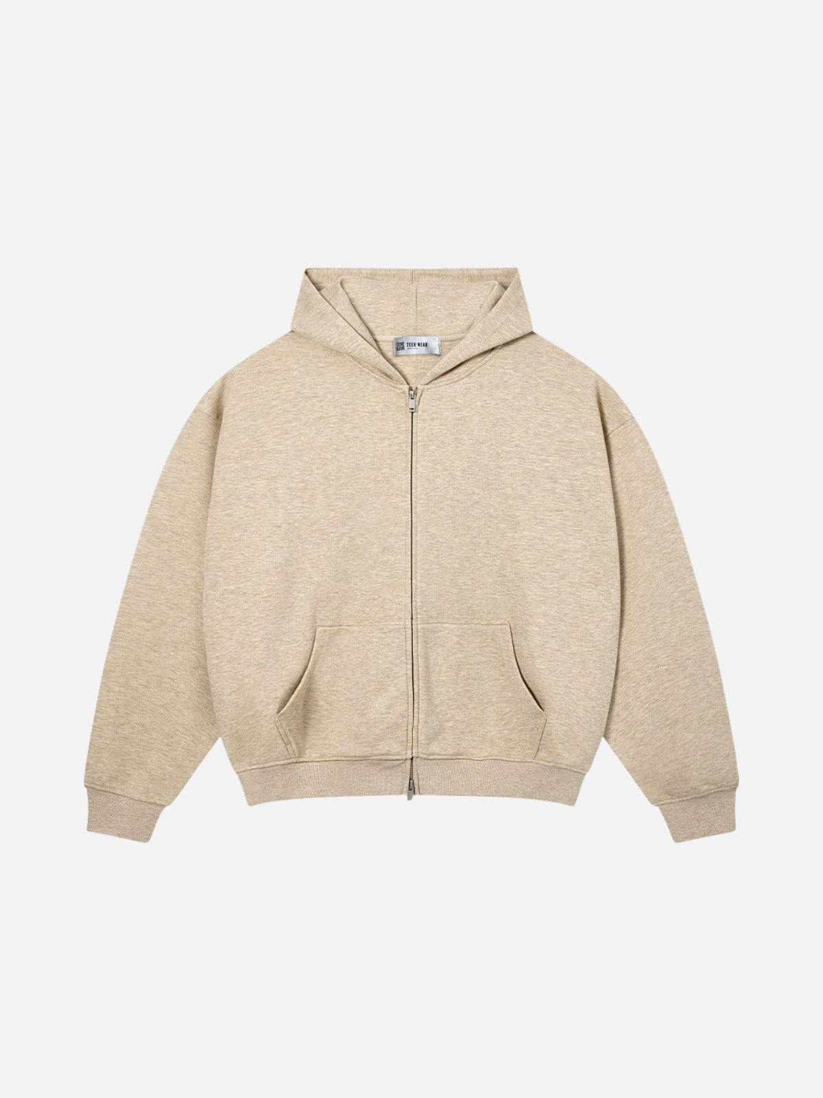 BASICALO - Oversized Cropped Basic Zip Up Hoodie