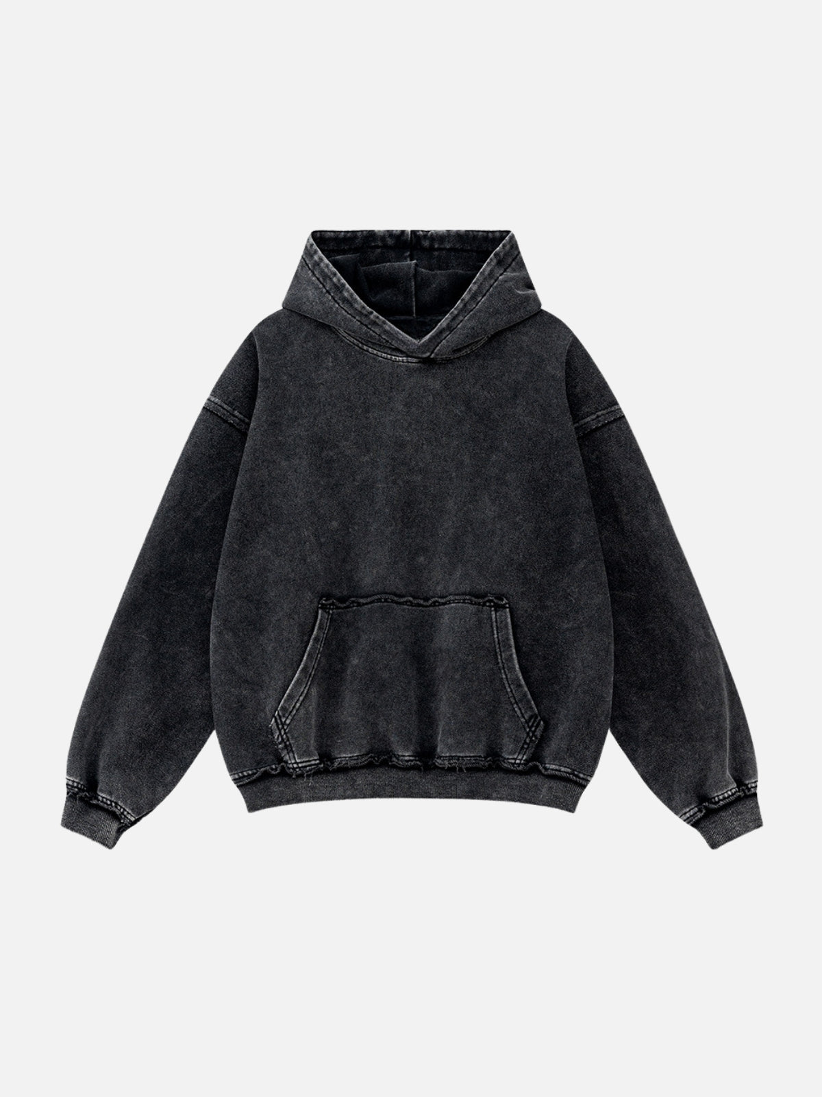 FREEZY - Oversized Basic Hoodie Washed Black | Teenwear.eu