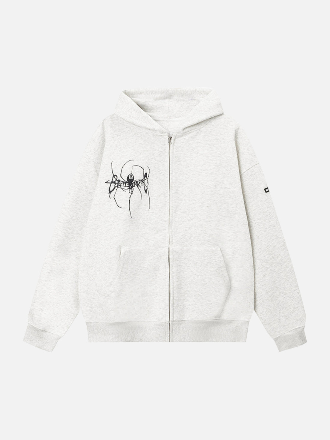 SPIDECHAIN - Oversized Print Zip Up Hoodie Black | Teenwear.eu