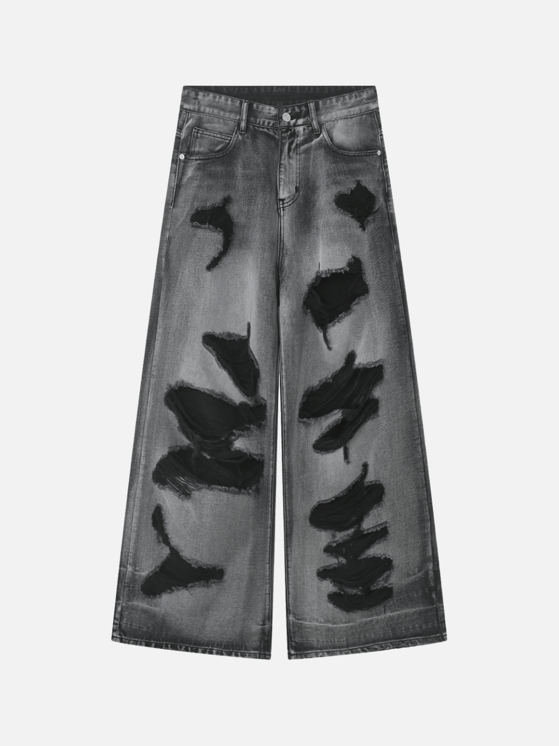 HOLES - Loose Basic Ripped Jeans Washed Grey | Teenwear.eu