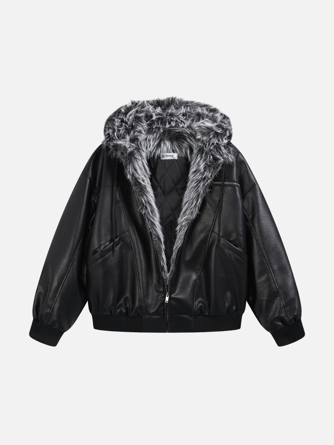 LUSTICA - Oversized Basic Faux Leather Jacket Black | Teenwear.eu