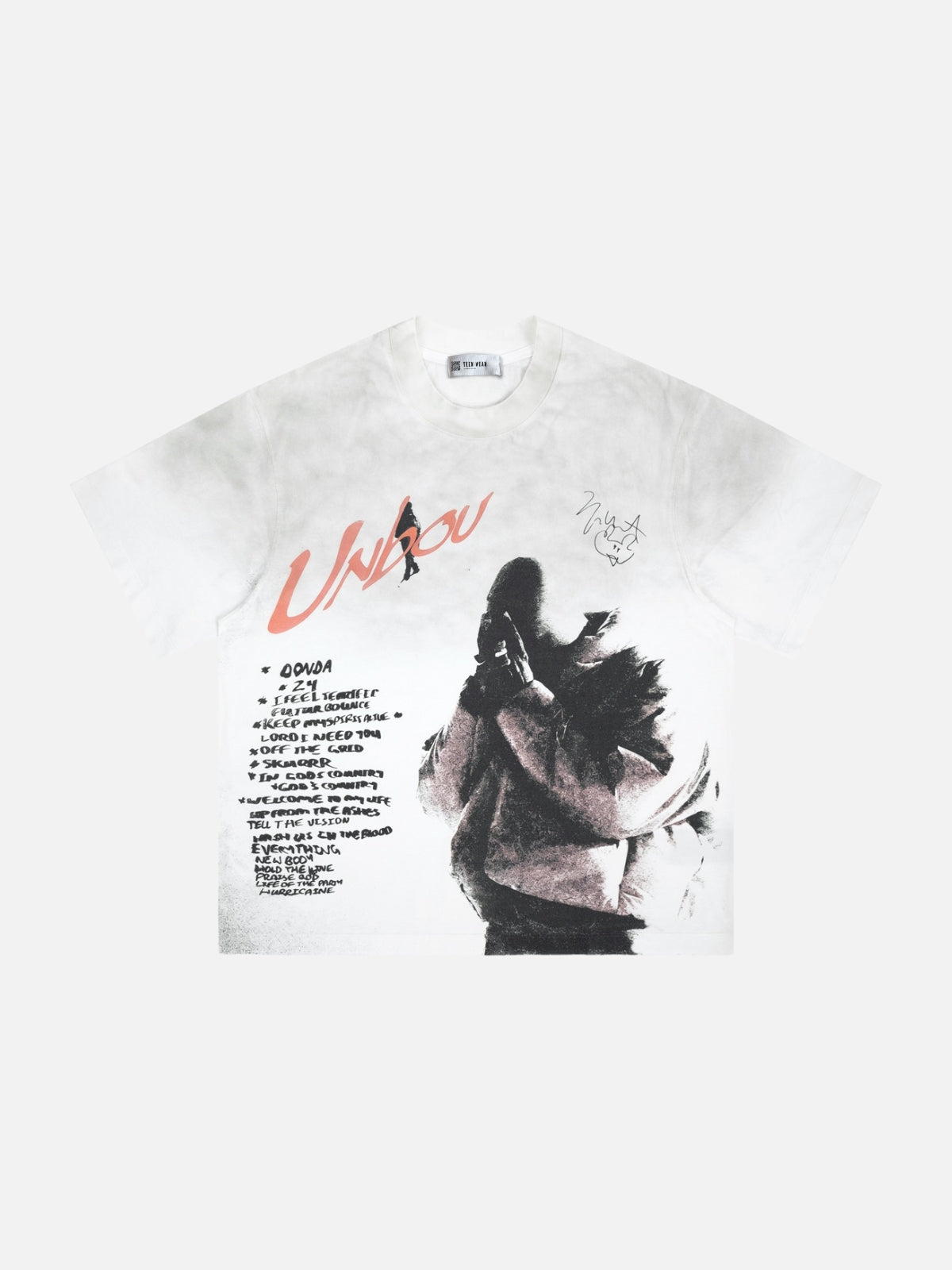 UNDOU - Oversized Graphic T-Shirt White | Teenwear.eu