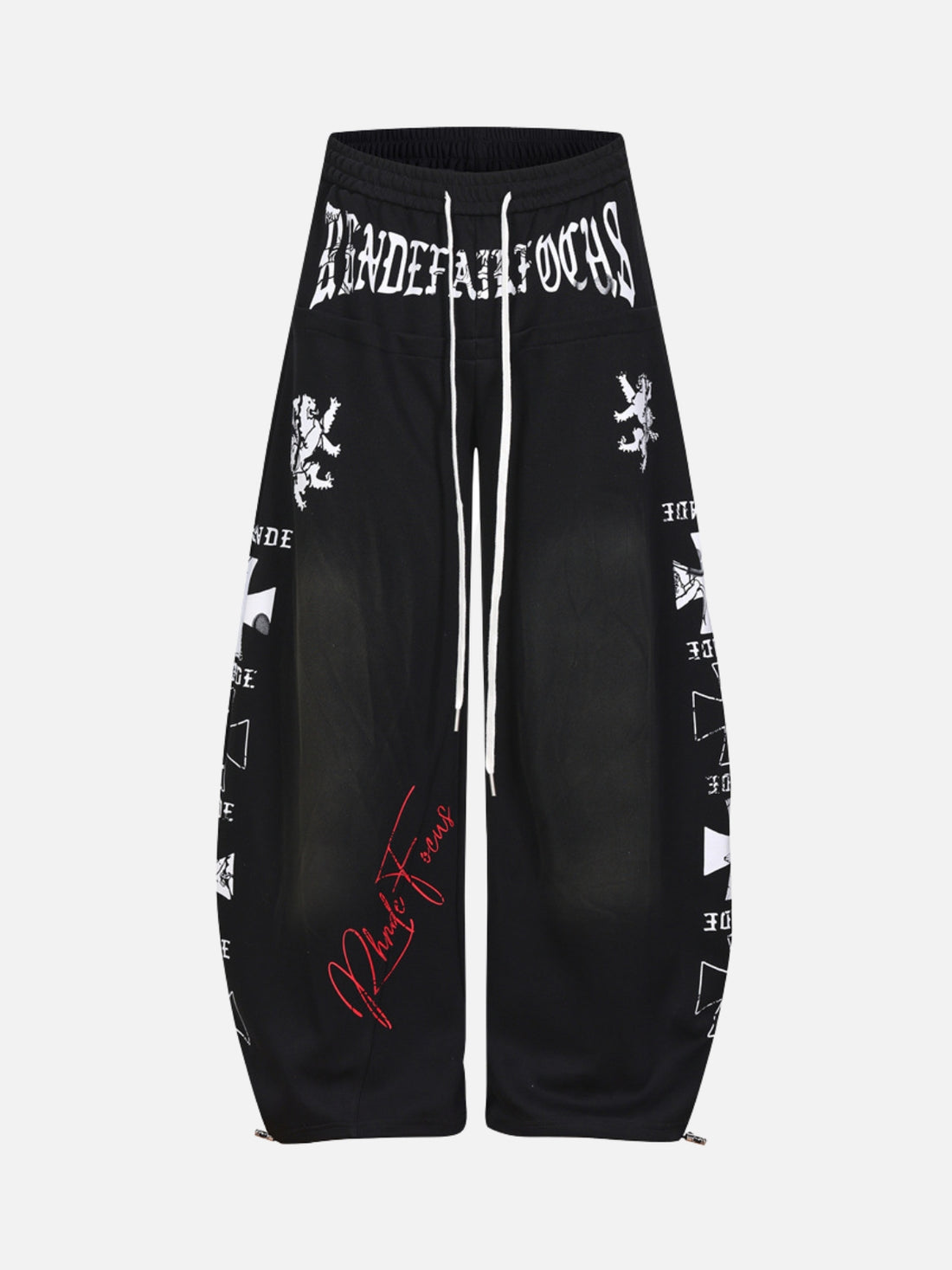 PARACHUTEE - Baggy Graphic Sweatpants Black | Teenwear.eu
